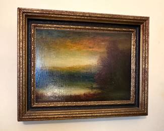 $1200 - M. Mitchell 1927 Oil Painting Tonalist Landscape Antique Framed Signed Artwork