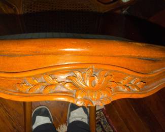 French Provincial Style Carved Wood Chair Seat Apron