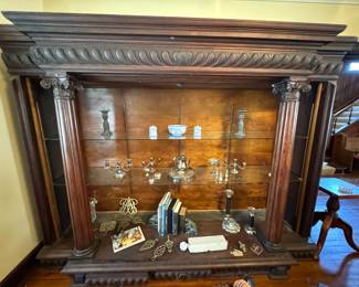 $8500 - Monumental 19th Century Display Built-In Cabinet Bookcase (109w x 30d x 84h)