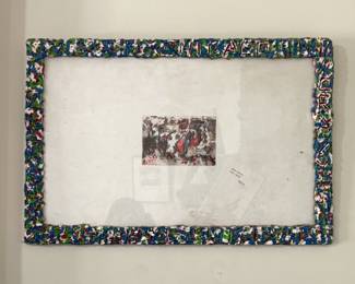 $3000 - Peter Gourfain Mixed Media Framed Sculpture “Agua Arriva Agua Abajo” Abstract Wall Art