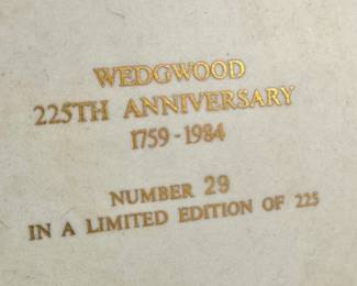 Wedgwood Pale Blue Jasperware Centerpiece Bowl with White Floral Relief