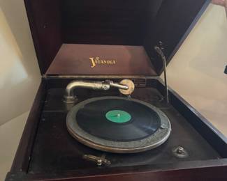 Antique Vitanola Mahogany Floor Gramophone – Working Internal Horn Phonograph