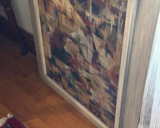 Abstract Expressionist Artwork in Textured Frame