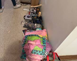 Collection of Electronics, Vintage Linens, and Personal Items Other