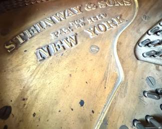 Steinway & Sons Rococo Victorian Brazilian Rosewood Grand Piano