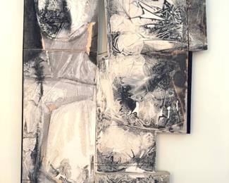 $4500 - Richard Wilt 1967 Abstract Mixed Media Oil Painting Multi Panel Modernist Composition