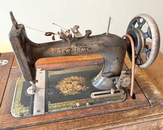 $400 - Light Running Treadle Sewing Machine Cast Iron Base Wood Cabinet
