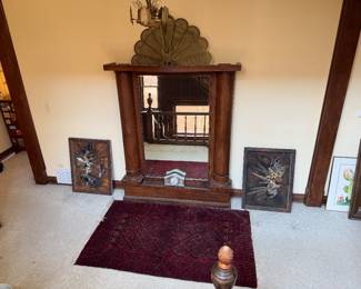 Oak Columnar Pier Mirror in American Empire Style
