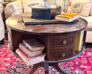 Regency Style Mahogany Revolving Drum Library Table