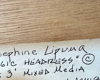 $750 - Josephine Lipuma "Magic Headdress” Mixed Media Feather Wall Sculpture Chicago Artist