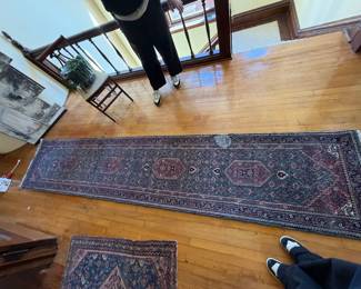 Hand-knotted Persian Hamadan runner measures 10'2" x 2'7"