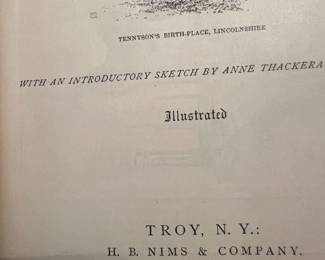 Embossed Cloth Tennyson Illustrated Poetry Book Victorian Era