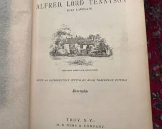 Embossed Cloth Tennyson Illustrated Poetry Book Victorian Era