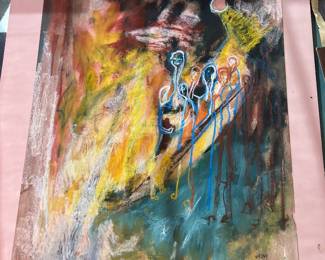 Mixed-media work on paper by Vadna S. Gardner