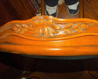 French Provincial Style Carved Wood Chair Seat Apron