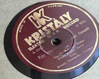 Shellac 78 RPM Gramophone Record — Hungarian Kristály Record Kovács Dezső