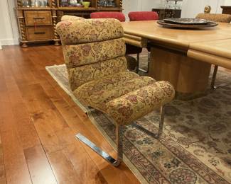 PACE 1970's Traditional Floral Paisley Tapestry - Chrome Cantilever Frame 