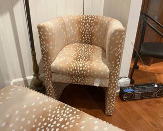 Mid-Century Fawn-Print Tub Chair