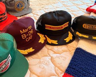 Vintage Railroad and Aviation Themed Hats Collection