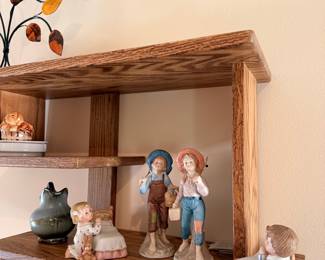 Boy and Girl with Fishing Poles Figurine Set