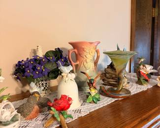 Hull "Wildflower" Vase and Assorted Ceramic Figurines