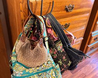 Vera Bradley Quilted Tote Bag Assortment with Denim Bag and Crocheted Bag