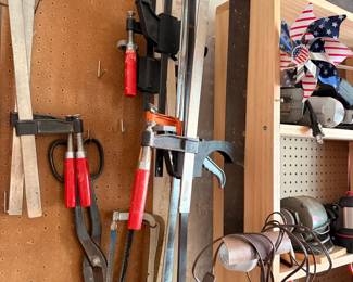 Assorted Woodworking Clamps and Tools
