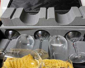 Travel bag with 8 large wine glasses  $50