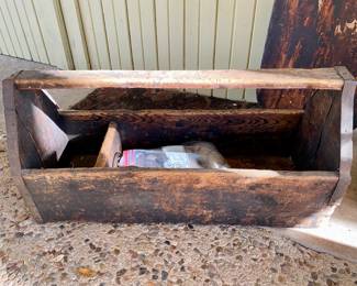 antique wooden tool box 