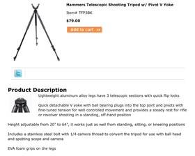 Shooting tripod