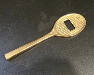 Vintage Brass Tennis Racket Bottle Opener