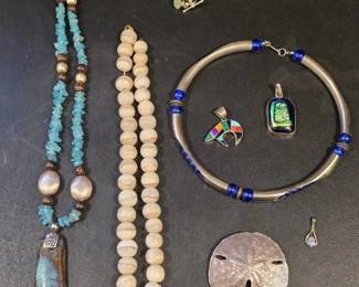 Assorted Necklaces Pendants Stone, SilverTone Artisan Designs