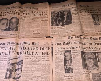 Charleston Daily Mail 4 Historic 1945 Issues