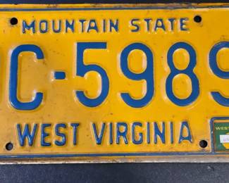 Vintage WV License Plate