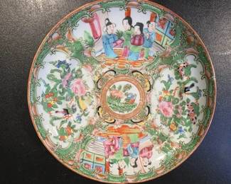 Antique Rose Medallion Rose Canton Chinese Dish