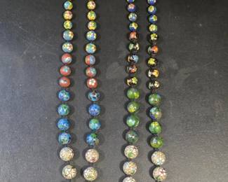 Two Strands of Colorful Cloisonne Beaded Necklaces