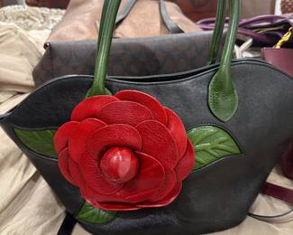 Ladies Leather Floral handbag by Pijushi