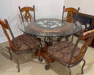 Glass Top Kitchen Table with 4 chairs