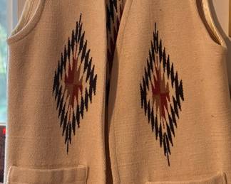  Ortega's Chimayo Hand-Woven 100% Wool Vest – Size Large