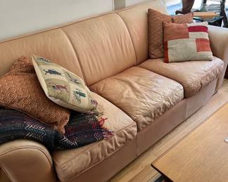 Light Brown Leather Sofa
