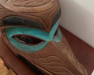 1996 Floyd Tyee Joseph Wood Carved Eagle Mask