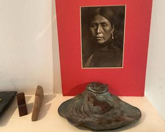 Matted Edward S. Curtis "Lummi Woman" Native American Portrait