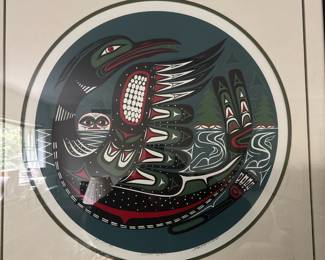 Framed & Matted Serigraph "Swak Wel" by Floyd Joseph