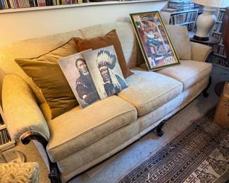 Light Beige Chippendale Style Sofa