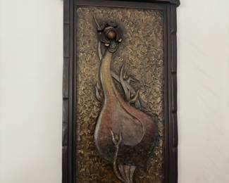 Bronze Gourd Plaque by Hopi Pueblo Sculptor&nbsp;Kim Seyesnem Obrzut