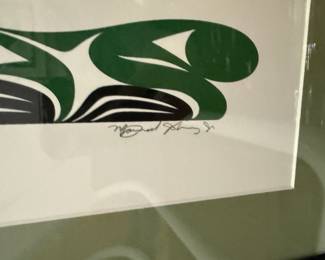 Framed & Matted Serigraph "Frogs" by&nbsp;Maynard Johnny Jr.