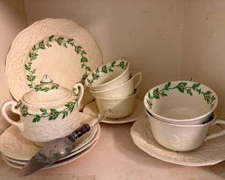 Steubenville Orange Blossom Tea Cups & Saucers, Sugar Bowl & Appetizer Plate