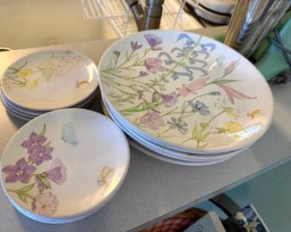 Ernestine Salerno Hand Painted Floral Dish Set