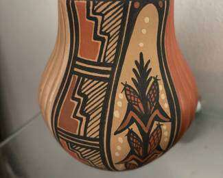 Virginia P. Fragua Jemez Pueblo Pottery Square Mouth Vase