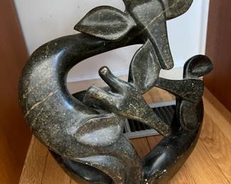 Robert Kwechete African Carved Stone Giraffe Sculpture